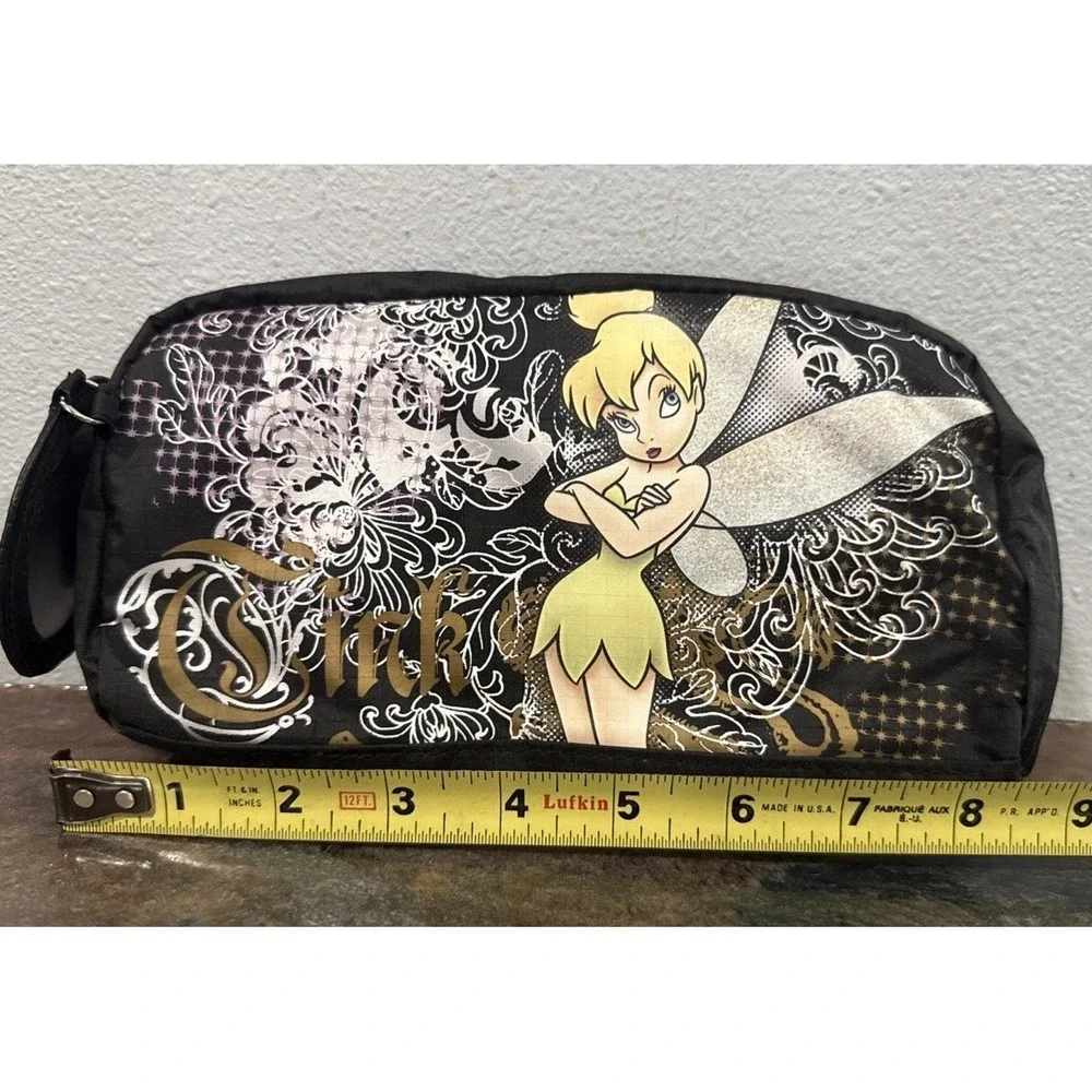 Vintage Disney Tinker Bell Makeup Cosmetic Bag w/ Attached Mirror NWT Zip Pouch